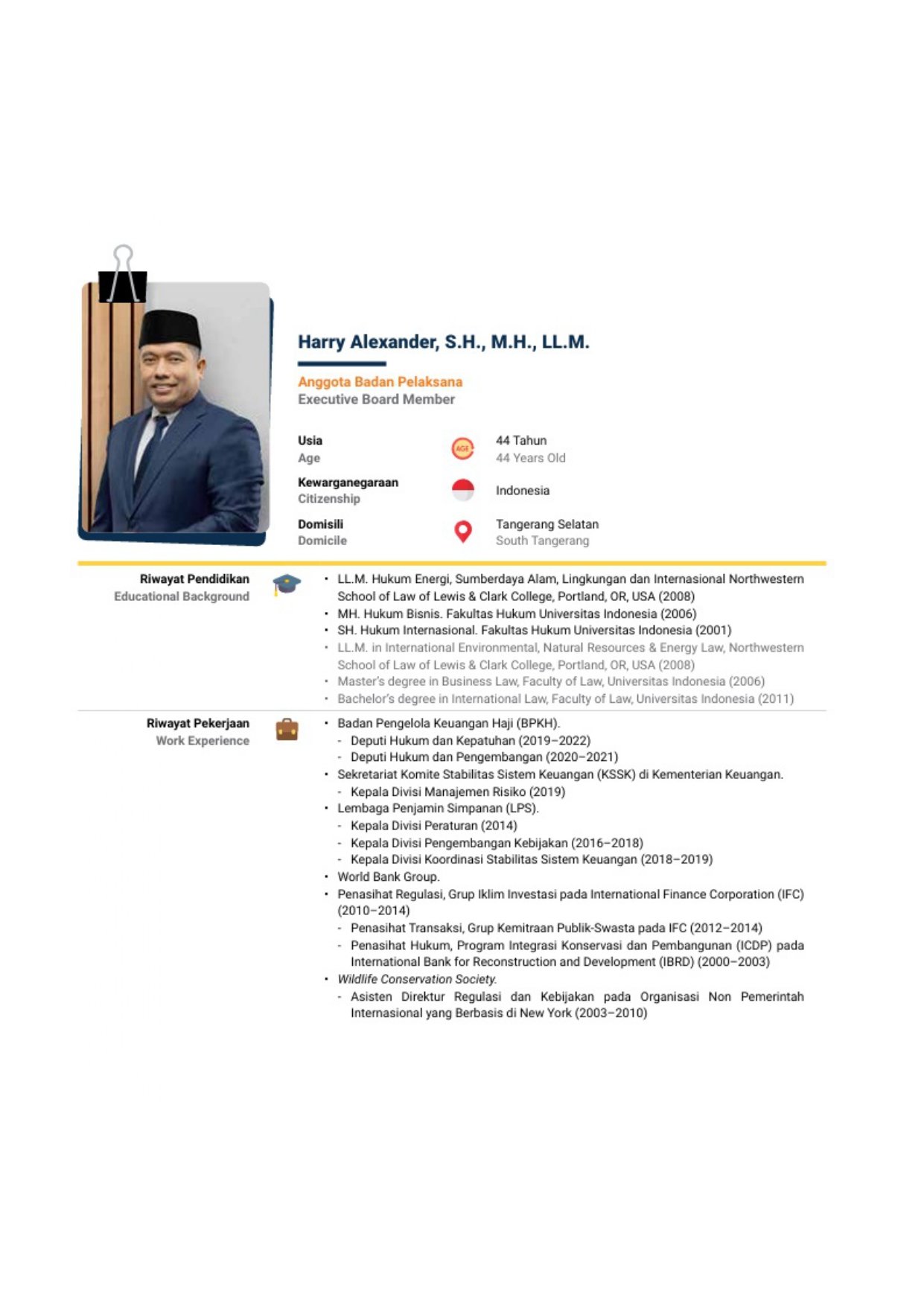 Biodata Harry Alexander
