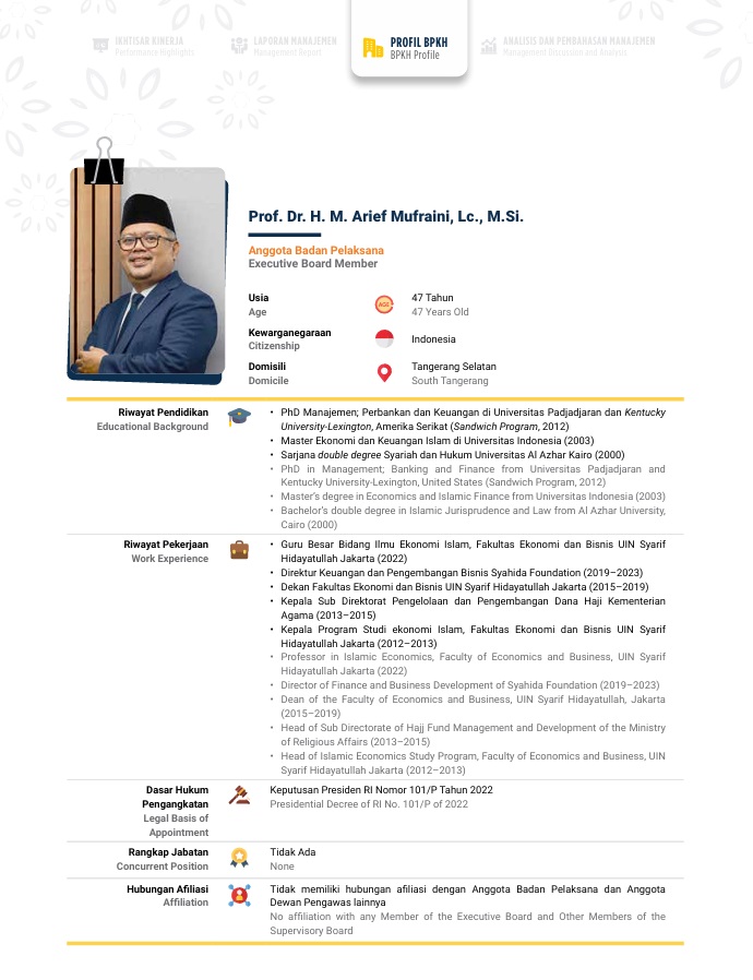 Biodata H. M. Arief Mufraini